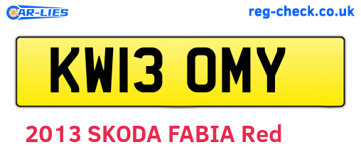 KW13OMY are the vehicle registration plates.