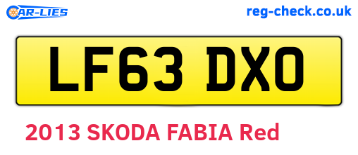 LF63DXO are the vehicle registration plates.