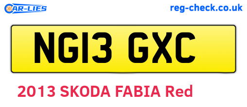 NG13GXC are the vehicle registration plates.