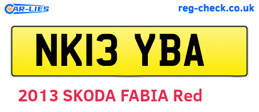 NK13YBA are the vehicle registration plates.