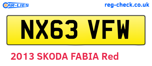 NX63VFW are the vehicle registration plates.