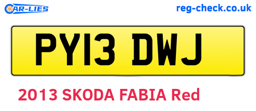 PY13DWJ are the vehicle registration plates.