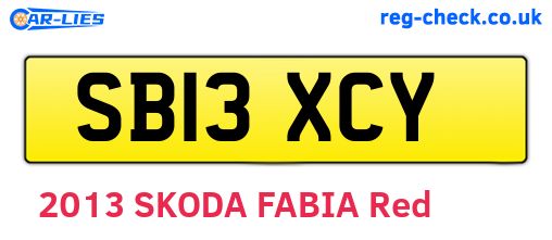 SB13XCY are the vehicle registration plates.