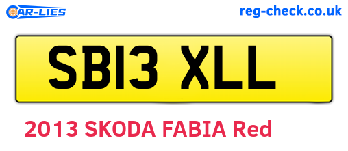 SB13XLL are the vehicle registration plates.