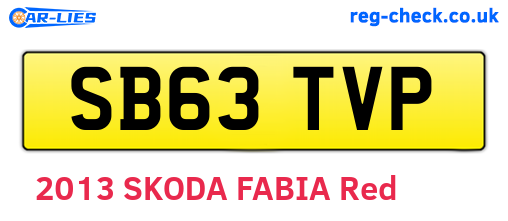 SB63TVP are the vehicle registration plates.
