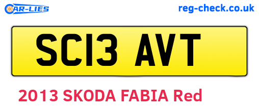 SC13AVT are the vehicle registration plates.