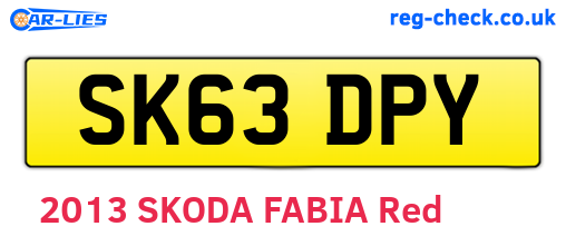 SK63DPY are the vehicle registration plates.