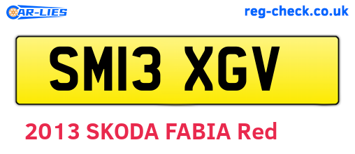 SM13XGV are the vehicle registration plates.