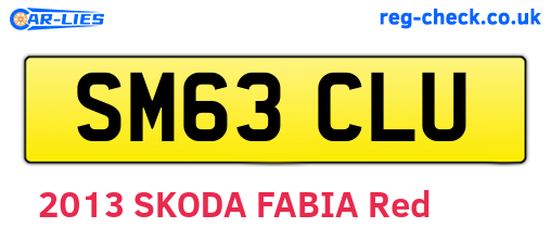 SM63CLU are the vehicle registration plates.