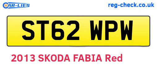 ST62WPW are the vehicle registration plates.