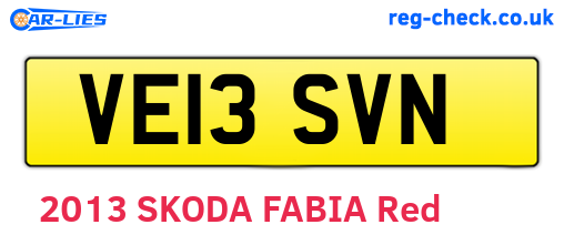 VE13SVN are the vehicle registration plates.