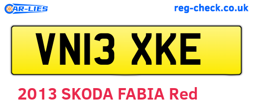 VN13XKE are the vehicle registration plates.