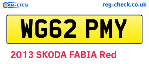 WG62PMY are the vehicle registration plates.