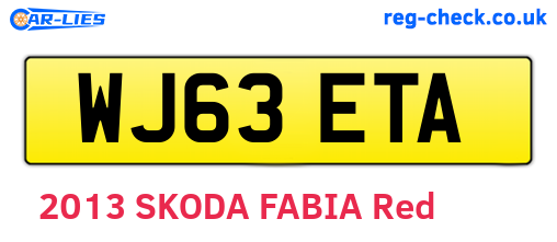WJ63ETA are the vehicle registration plates.