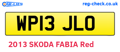 WP13JLO are the vehicle registration plates.
