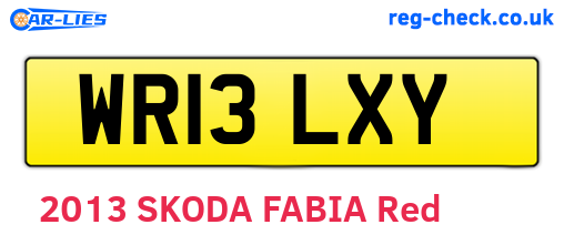WR13LXY are the vehicle registration plates.