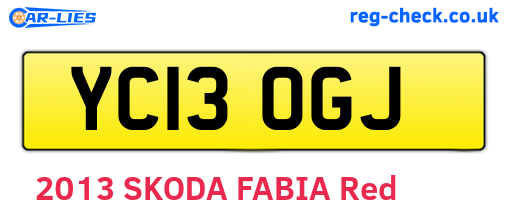 YC13OGJ are the vehicle registration plates.