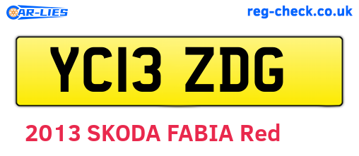 YC13ZDG are the vehicle registration plates.