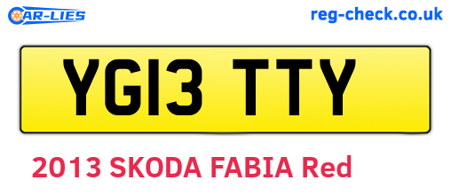YG13TTY are the vehicle registration plates.