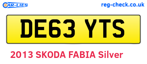 DE63YTS are the vehicle registration plates.