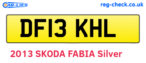 DF13KHL are the vehicle registration plates.