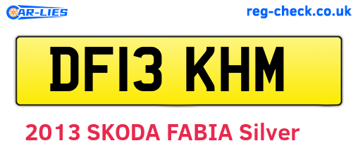 DF13KHM are the vehicle registration plates.