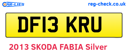 DF13KRU are the vehicle registration plates.