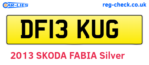 DF13KUG are the vehicle registration plates.