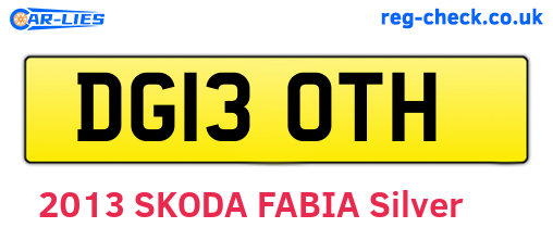DG13OTH are the vehicle registration plates.