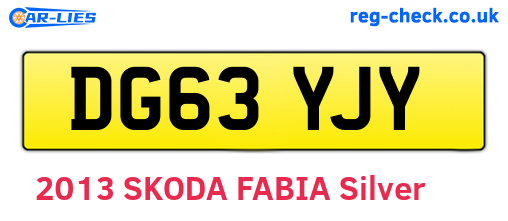 DG63YJY are the vehicle registration plates.