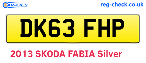DK63FHP are the vehicle registration plates.