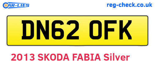 DN62OFK are the vehicle registration plates.