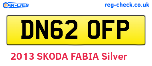 DN62OFP are the vehicle registration plates.