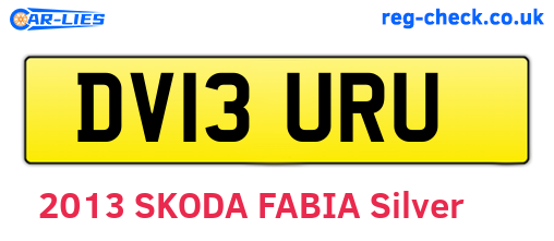 DV13URU are the vehicle registration plates.