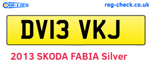 DV13VKJ are the vehicle registration plates.