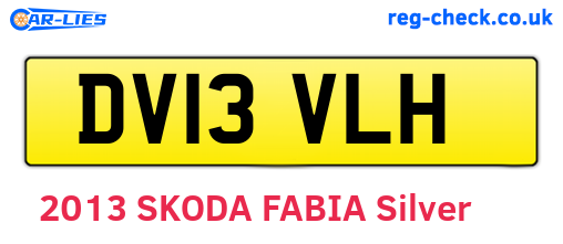 DV13VLH are the vehicle registration plates.