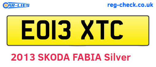 EO13XTC are the vehicle registration plates.