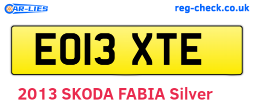 EO13XTE are the vehicle registration plates.