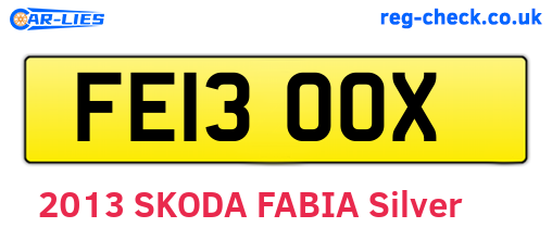 FE13OOX are the vehicle registration plates.
