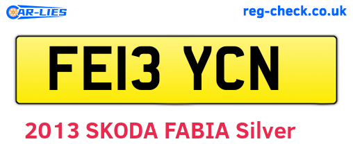 FE13YCN are the vehicle registration plates.