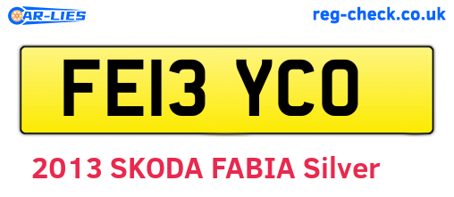 FE13YCO are the vehicle registration plates.