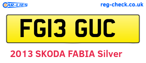 FG13GUC are the vehicle registration plates.