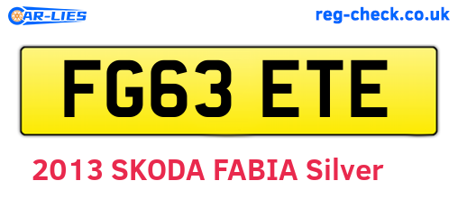 FG63ETE are the vehicle registration plates.