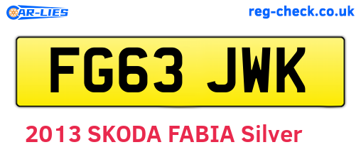 FG63JWK are the vehicle registration plates.