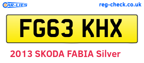 FG63KHX are the vehicle registration plates.
