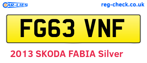 FG63VNF are the vehicle registration plates.