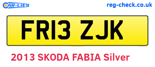 FR13ZJK are the vehicle registration plates.