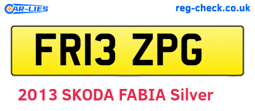 FR13ZPG are the vehicle registration plates.