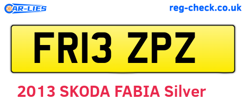 FR13ZPZ are the vehicle registration plates.