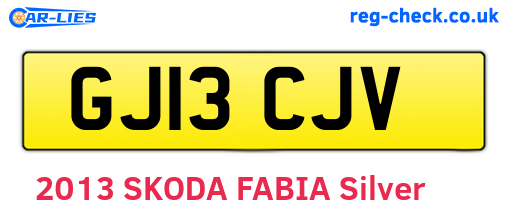 GJ13CJV are the vehicle registration plates.